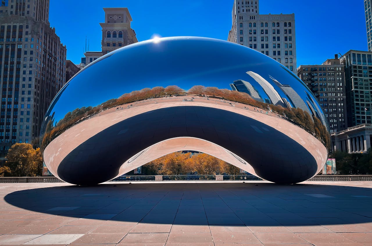 The Cloud Gate Sculpture in Chicago, Illinois