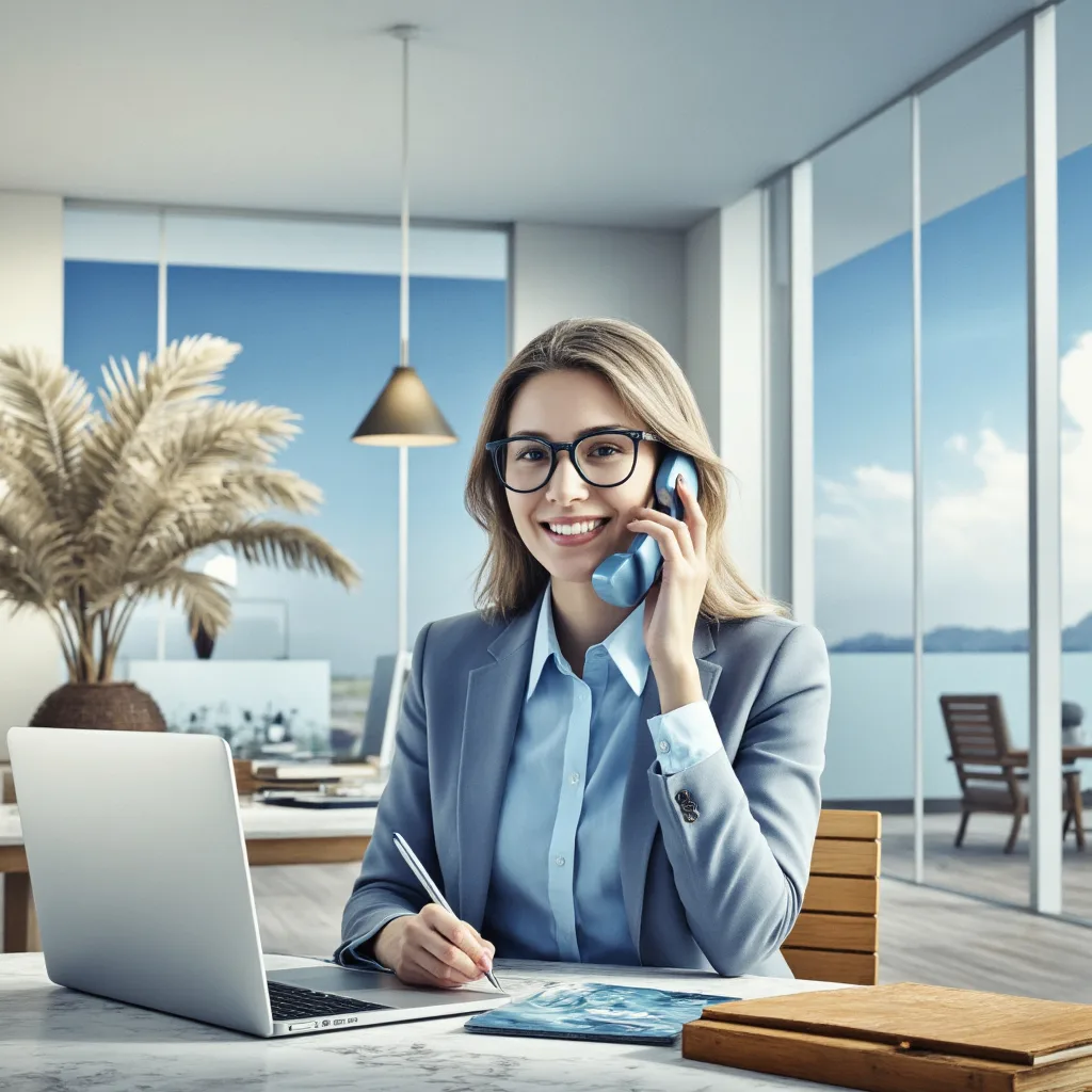 A woman talking to the phone